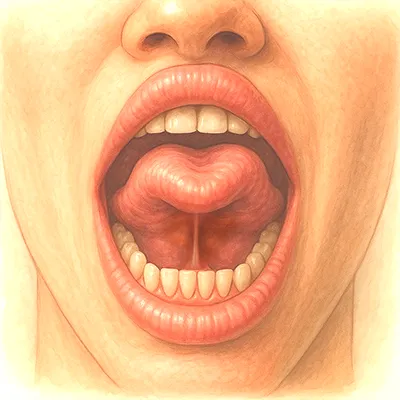 Schéma de frénectomie linguale au laser sous la langue